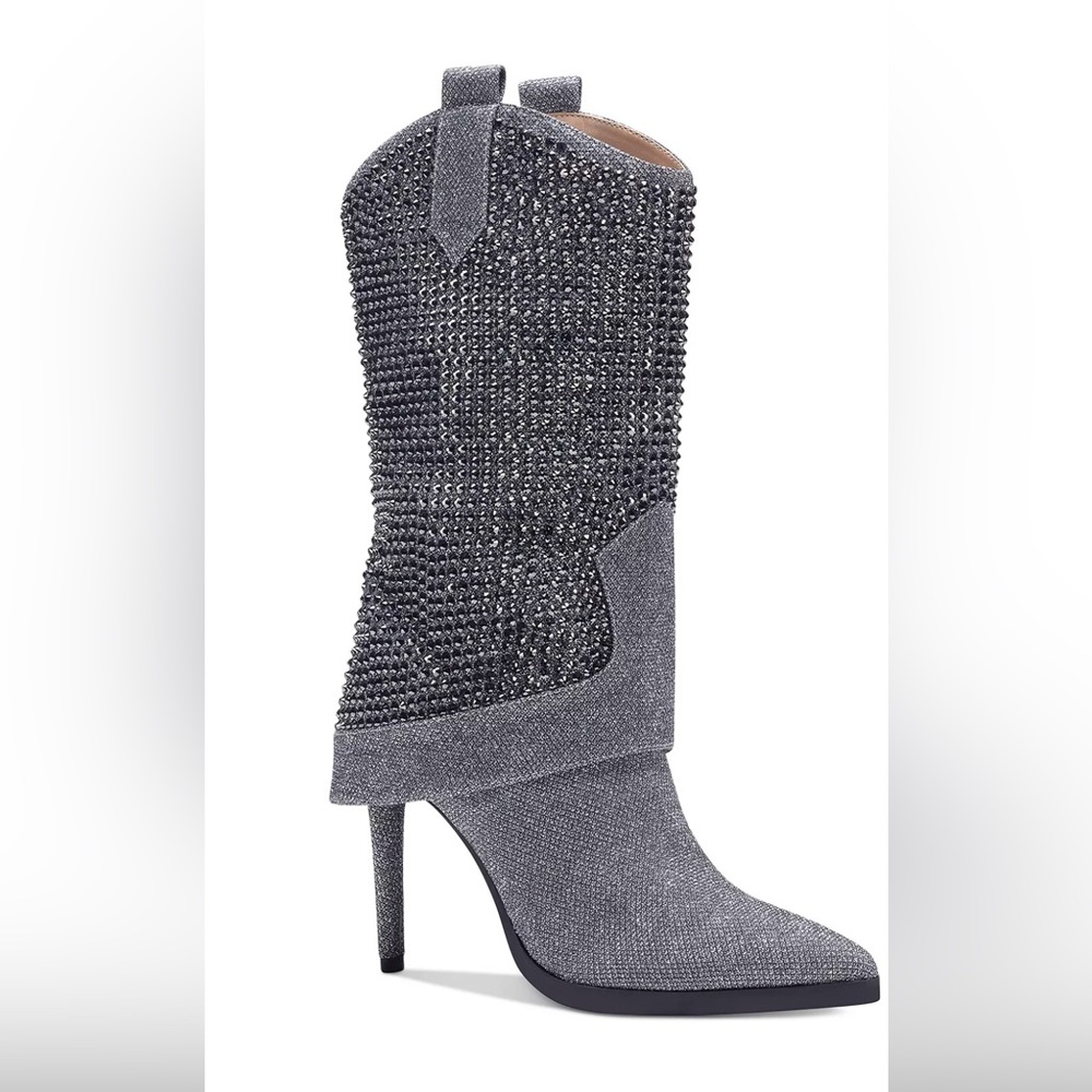 Thalia Sodi size 8.5 women’s western inspired style boots with rhinestones.